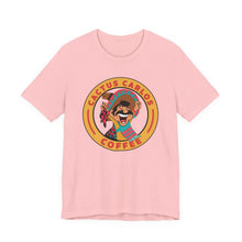 Load image into Gallery viewer, Cactus Carlos Coffee Tee - Fun Unisex Jersey Shirt, Great for Coffee Lovers, Gifts for Baristas, Summer Outings, Cute Casual Wear - Kactus Jock