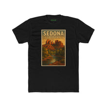 Load image into Gallery viewer, Sedona Arizona Vintage Art Unisex Cotton Crew Tee, Travel Gift, Nature Lover Shirt, Arizona - Kactus Jock