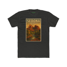 Load image into Gallery viewer, Sedona Arizona Vintage Art Unisex Cotton Crew Tee, Travel Gift, Nature Lover Shirt, Arizona - Kactus Jock