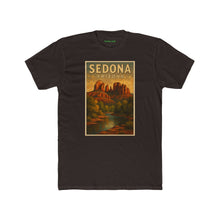 Load image into Gallery viewer, Sedona Arizona Vintage Art Unisex Cotton Crew Tee, Travel Gift, Nature Lover Shirt, Arizona - Kactus Jock
