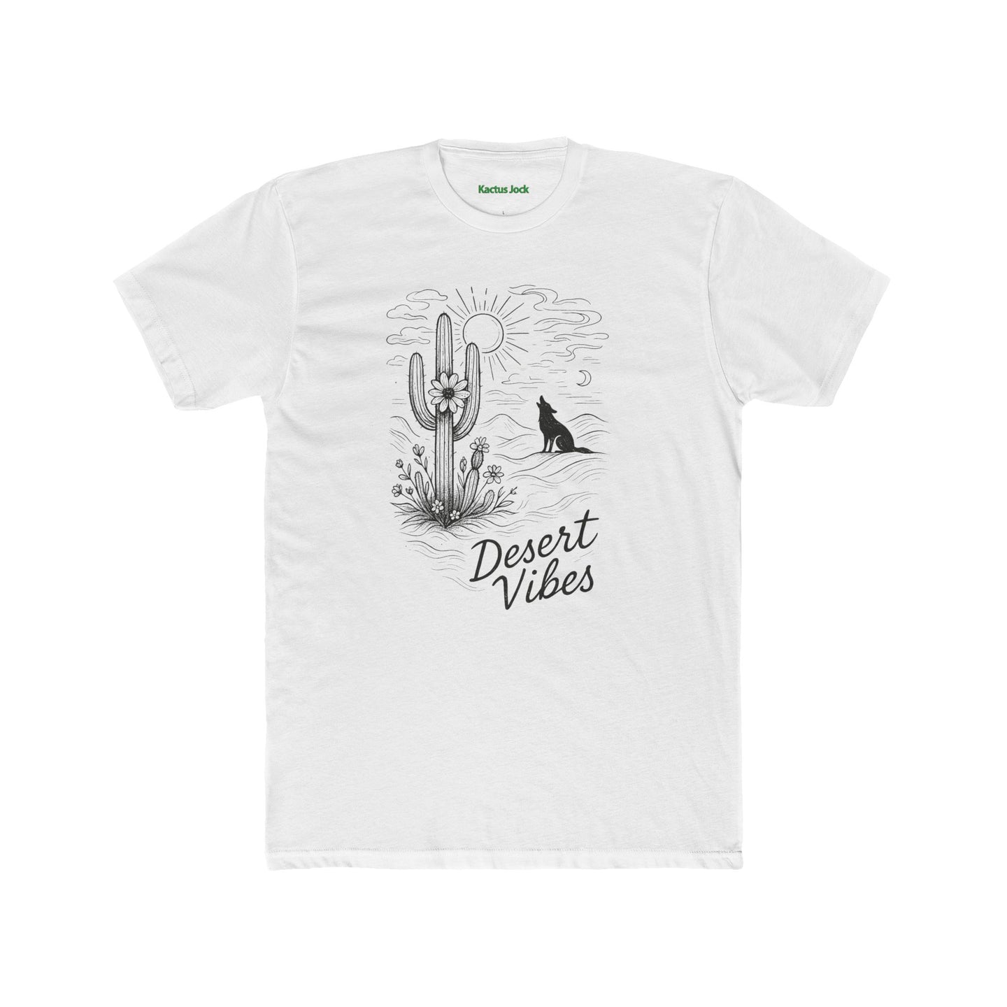 Desert Vibes Unisex Cotton Crew Tee, Bohemian T-Shirt, Summer Style Shirt - Kactus Jock