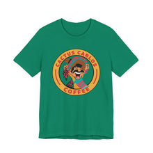 Load image into Gallery viewer, Cactus Carlos Coffee Tee - Fun Unisex Jersey Shirt, Great for Coffee Lovers, Gifts for Baristas, Summer Outings, Cute Casual Wear - Kactus Jock
