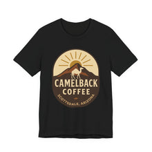 Load image into Gallery viewer, Camelback Coffee Unisex Tee, Casual Graphic T-Shirt, Gift for Coffee Lovers, Arizona Souvenir, Stylish Summer Wear - Kactus Jock
