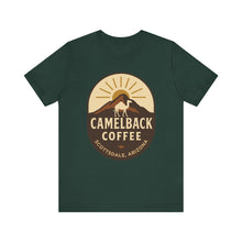 Load image into Gallery viewer, Camelback Coffee Unisex Tee, Casual Graphic T-Shirt, Gift for Coffee Lovers, Arizona Souvenir, Stylish Summer Wear - Kactus Jock
