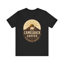 Load image into Gallery viewer, Camelback Coffee Unisex Tee, Casual Graphic T-Shirt, Gift for Coffee Lovers, Arizona Souvenir, Stylish Summer Wear - Kactus Jock

