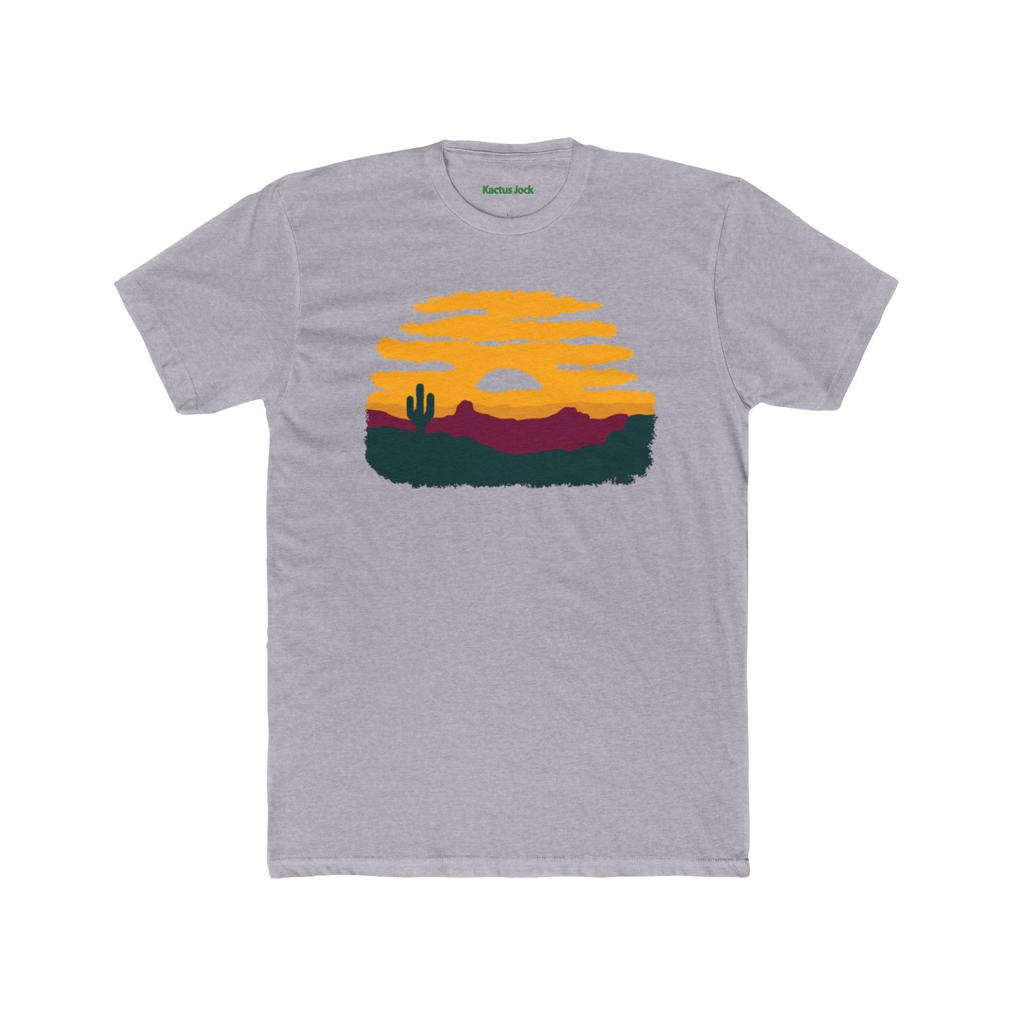 Sunset Desert Scene Unisex Cotton Crew Tee, Graphic T-Shirt, Casual Wear - Kactus Jock