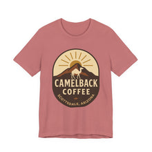 Load image into Gallery viewer, Camelback Coffee Unisex Tee, Casual Graphic T-Shirt, Gift for Coffee Lovers, Arizona Souvenir, Stylish Summer Wear - Kactus Jock
