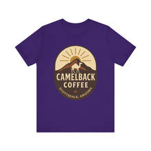 Load image into Gallery viewer, Camelback Coffee Unisex Tee, Casual Graphic T-Shirt, Gift for Coffee Lovers, Arizona Souvenir, Stylish Summer Wear - Kactus Jock
