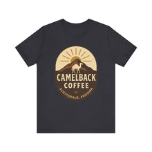 Load image into Gallery viewer, Camelback Coffee Unisex Tee, Casual Graphic T-Shirt, Gift for Coffee Lovers, Arizona Souvenir, Stylish Summer Wear - Kactus Jock
