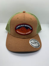 Load image into Gallery viewer, G54 Tan and Green Camelback Mountain Trucker Hat with snapback
