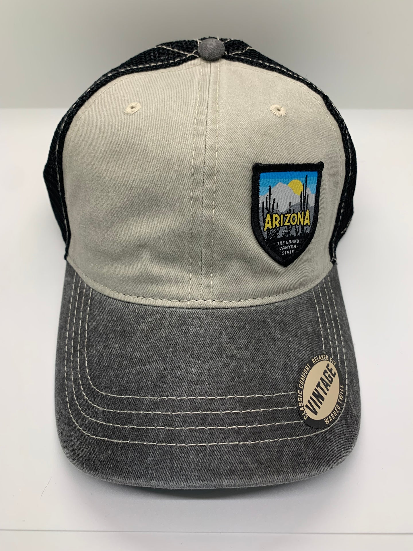 G54 Vintage Gray and Black Arizona Trucker Hat