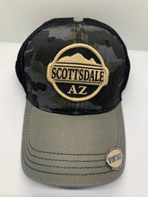 Load image into Gallery viewer, G54 Vintage Black and Tan Scottsdale AZ Dad Cap with velcro back fasten
