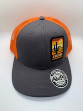 Load image into Gallery viewer, G54 Gray and Orange Arizona Trucker Hat
