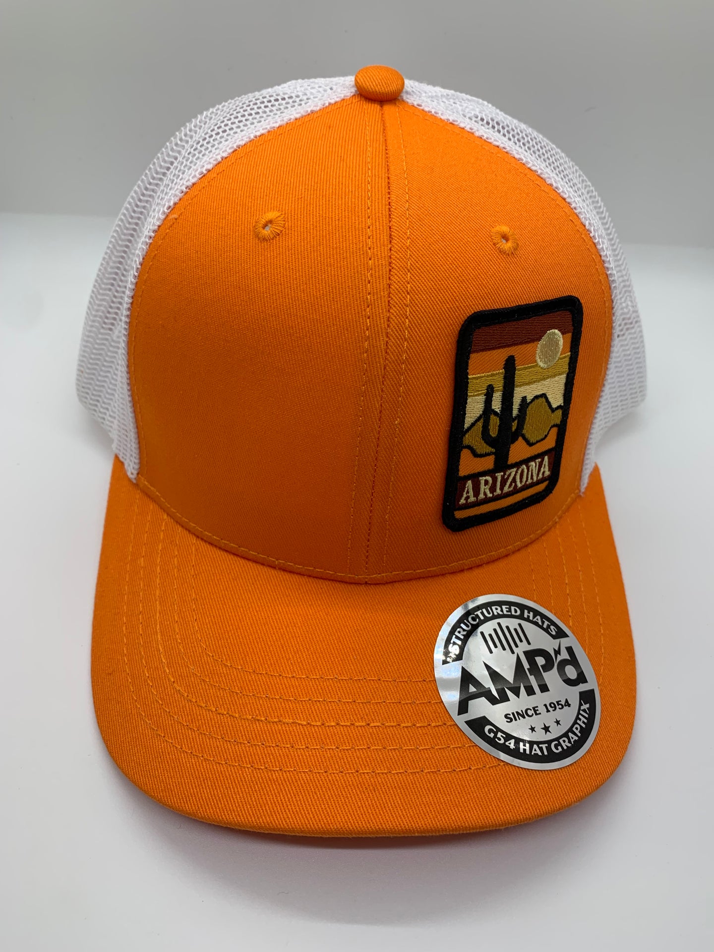 G54 Gray and Orange Arizona Trucker Hat