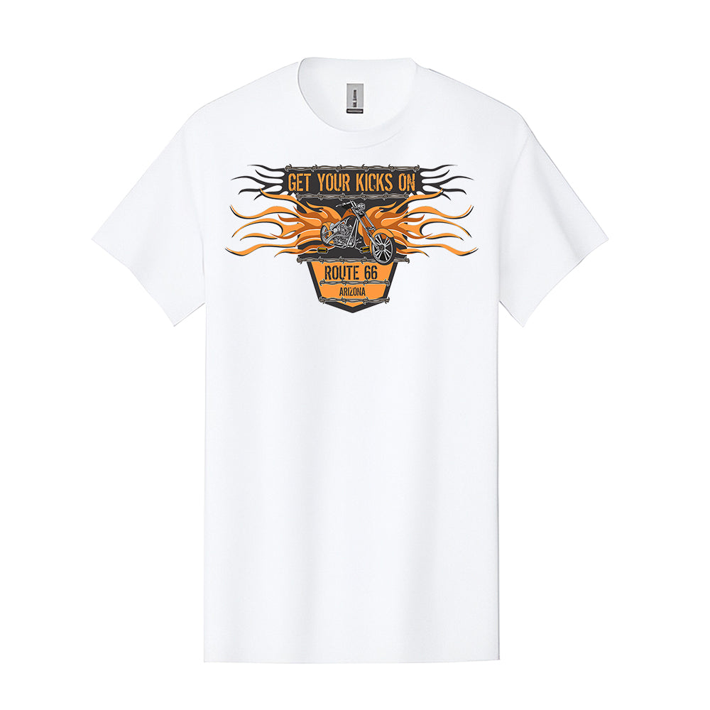 Adult Get Your Kicks on - Motorcycle with Flame